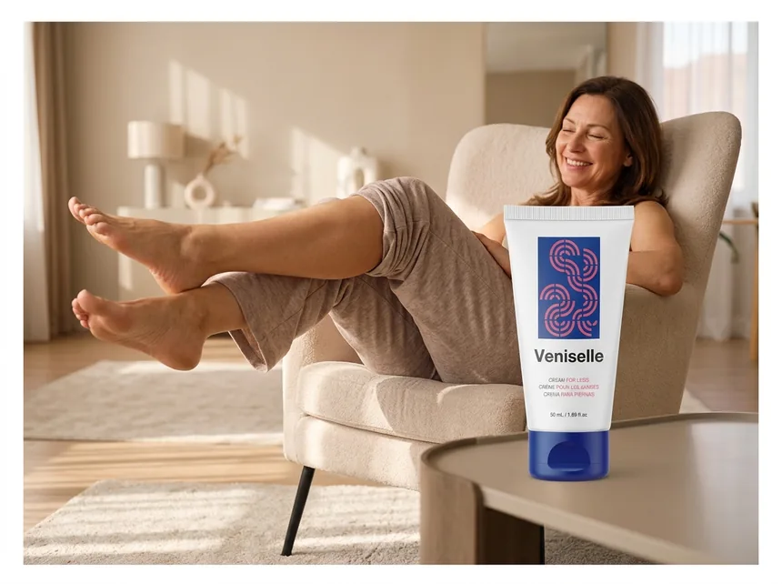 Close-up of legs showing varicose veins with a blue botanical background